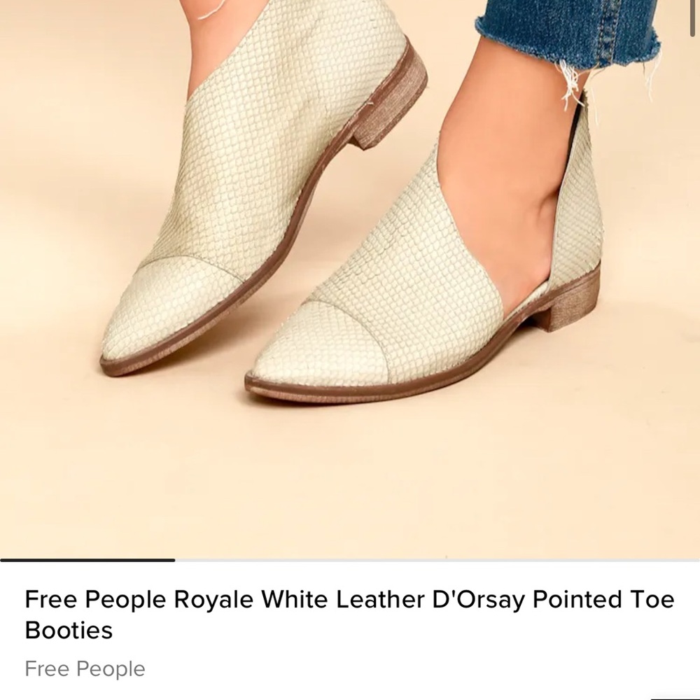 Free People Cream D'Orsay Pointed Toe Booties
